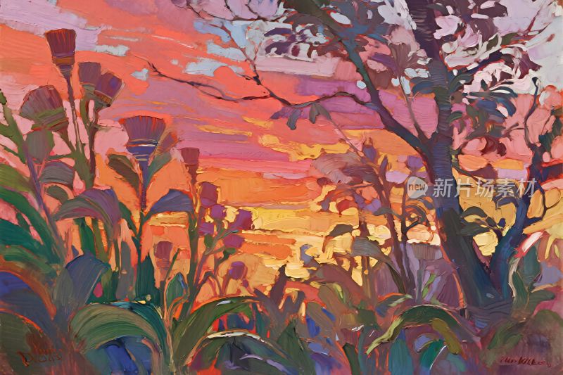 印象派风景插画