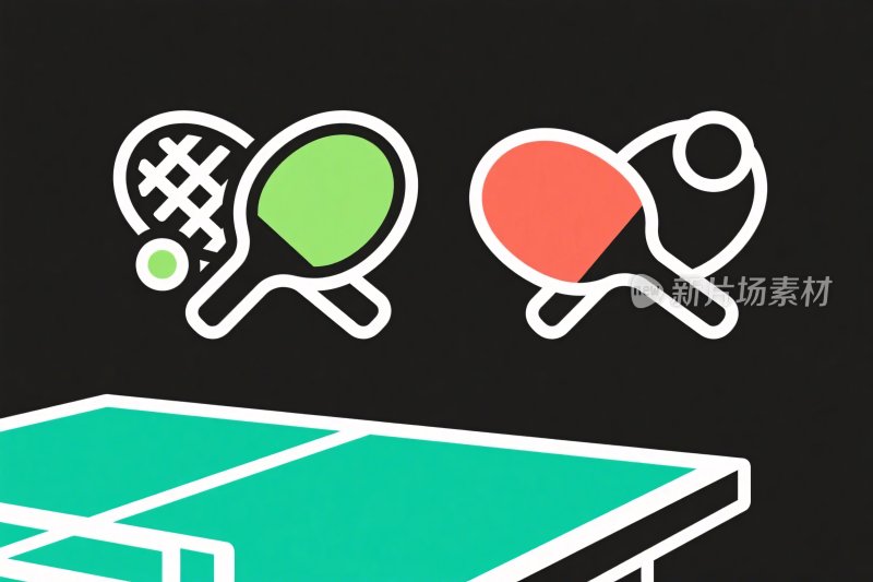 乒乓球运动图标插画