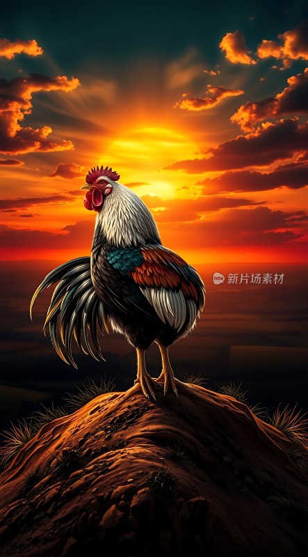 雄鸡报晓迎朝阳