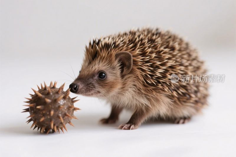 刺猬与小刺球互动