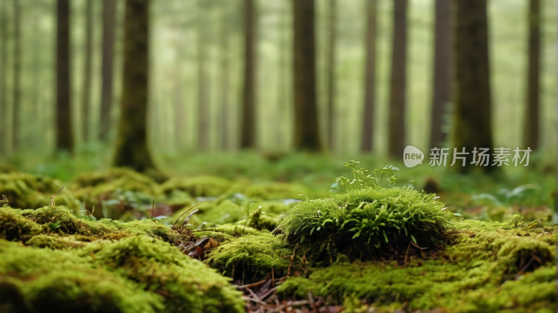 苔藓覆盖着森林地面高清风景图片