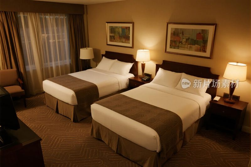 酒店客房双床实景