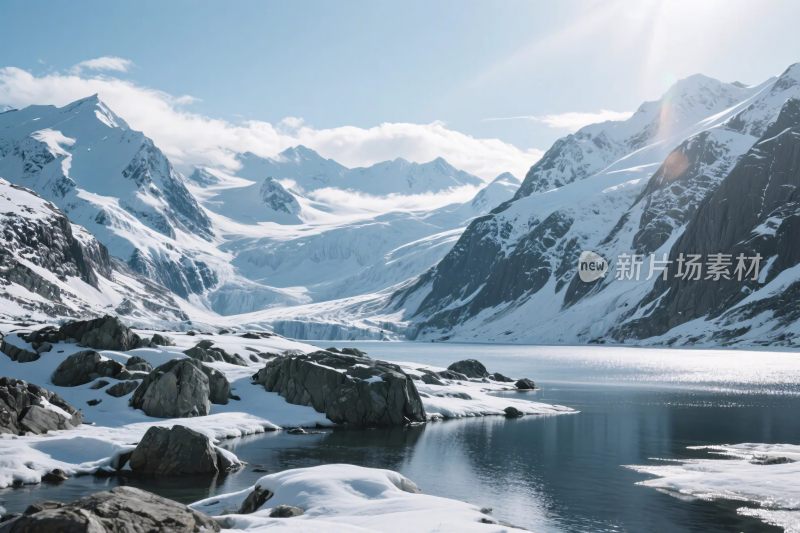 雪山湖泊自然风光