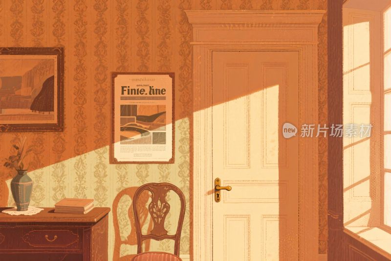 温馨室内插画场景