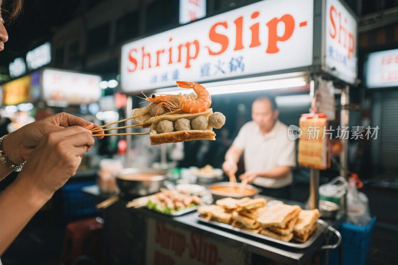 街头夜市小吃场景