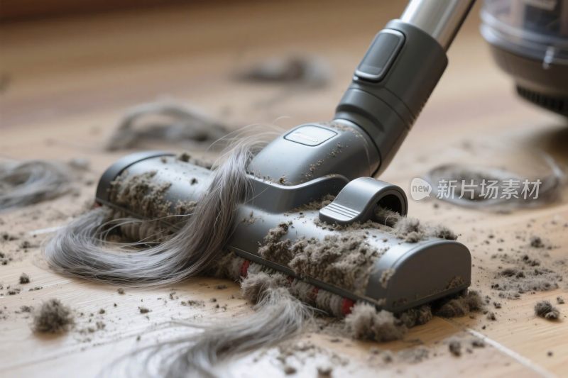 吸尘器清理地面毛发灰尘