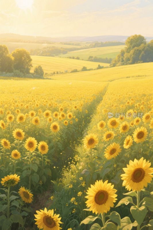 向日葵田园风景图