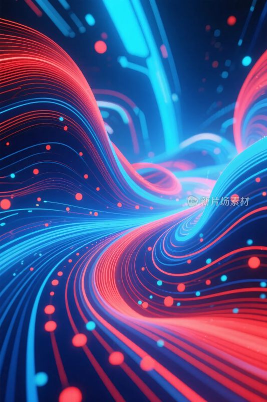 红蓝光线抽象插画