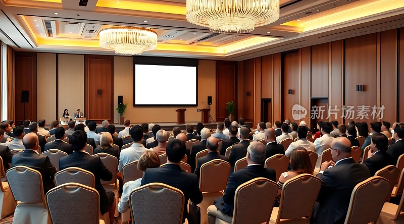 商务会议现场观众专注聆听演讲