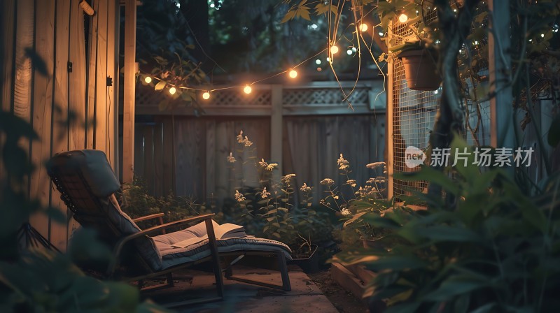 温馨小院夜晚休闲时光