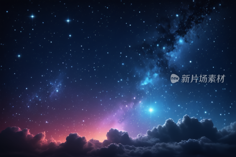 星空夜空云彩和星星高清背景图片