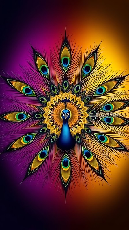 孔雀开屏展华彩