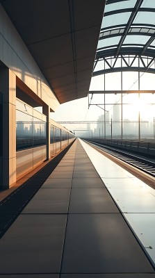 阳光下的现代火车站台 阳光下的现代火车站台