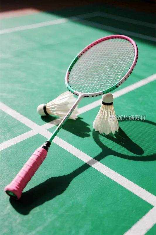 羽毛球拍与羽毛球场