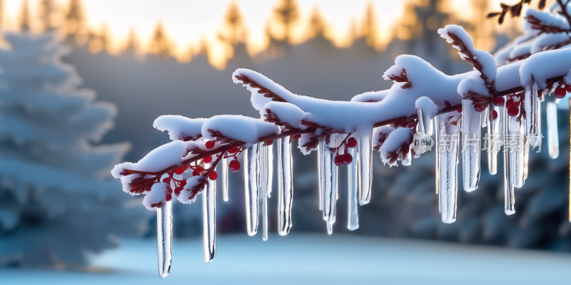 冬天雪景森林