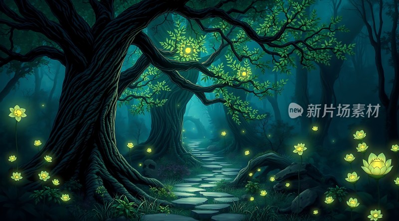 神秘森林夜光之路