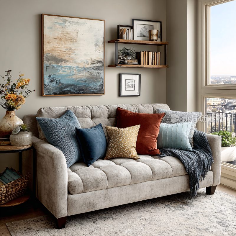 温馨舒适的客厅沙发角落