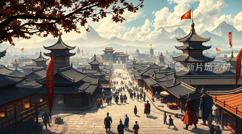 古风集市繁华景象