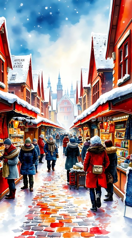 冬日集市繁华景象