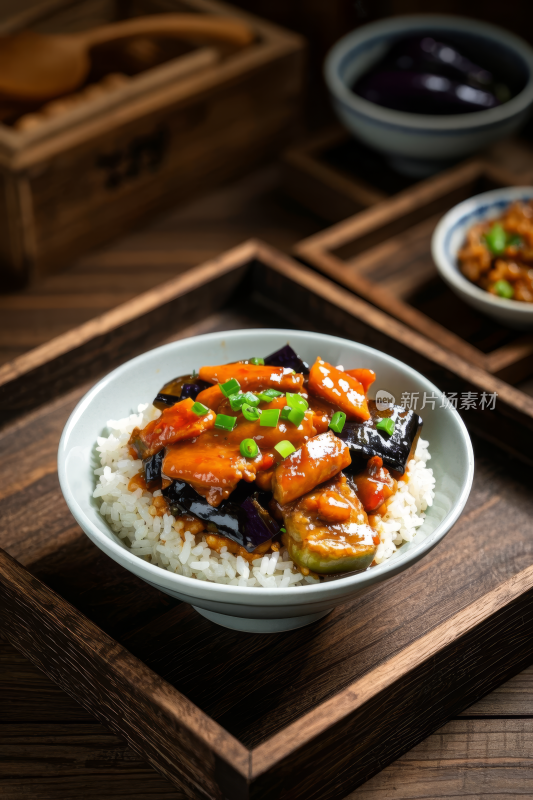 鱼香茄子饭中国传统经典美食中式家常美味