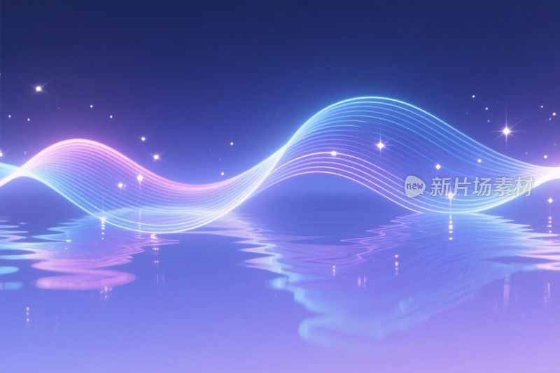 霓虹波浪光影插画