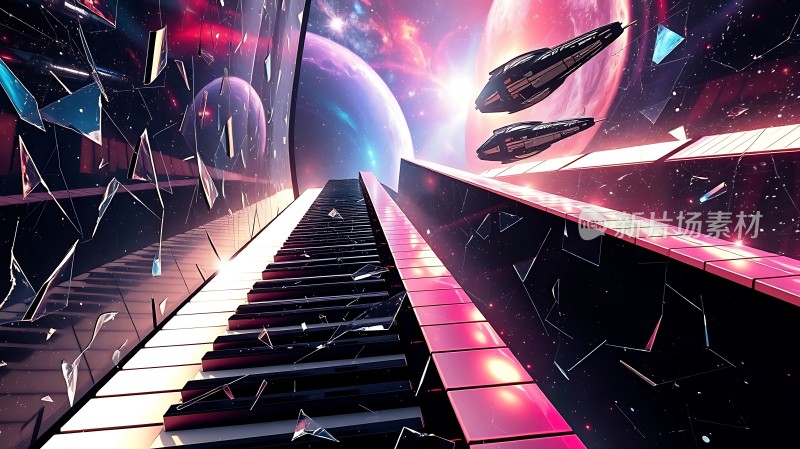 钢琴键通向宇宙深处