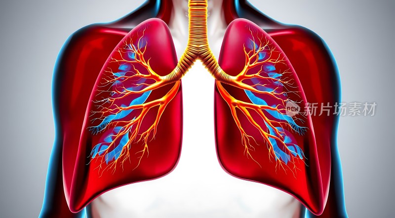 肺部的呼吸系统结构图