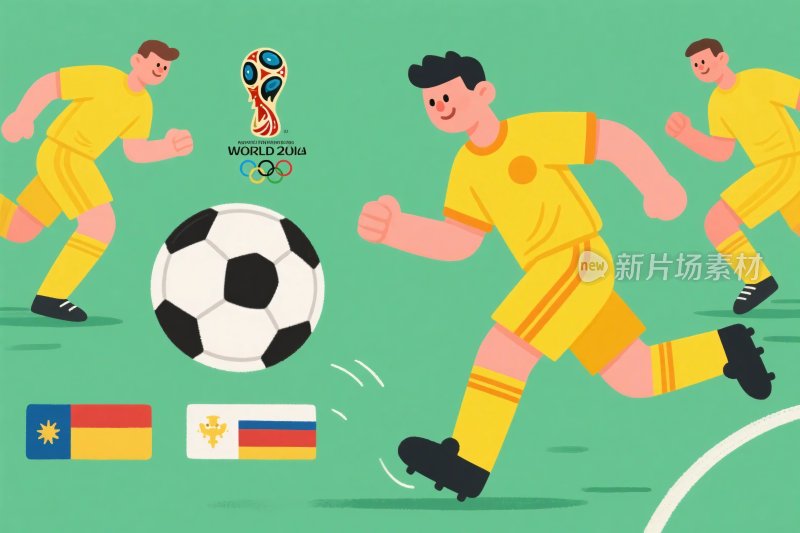 世界杯足球比赛插画