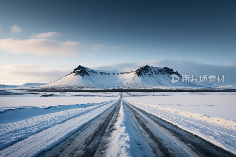 雪路山风光风景图片