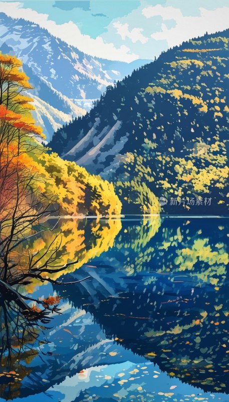 九寨沟倒影美景