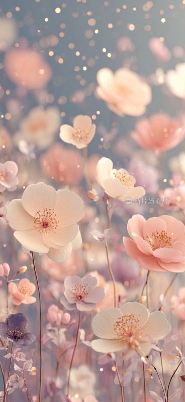 梦幻唯美的花卉场景