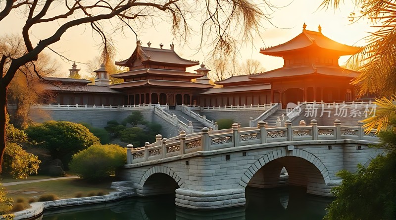 古桥古建筑园林景观