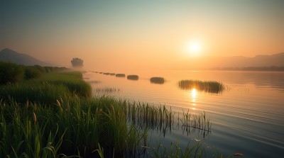 湖畔晨曦映翠波 湖畔晨曦映翠波