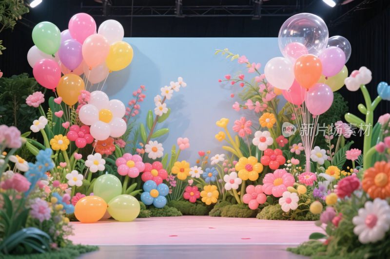 梦幻花卉气球舞台
