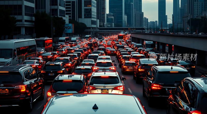车水马龙城市交通高峰期