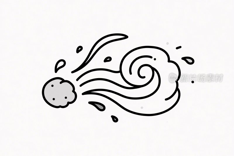 卡通气浪旋风插画