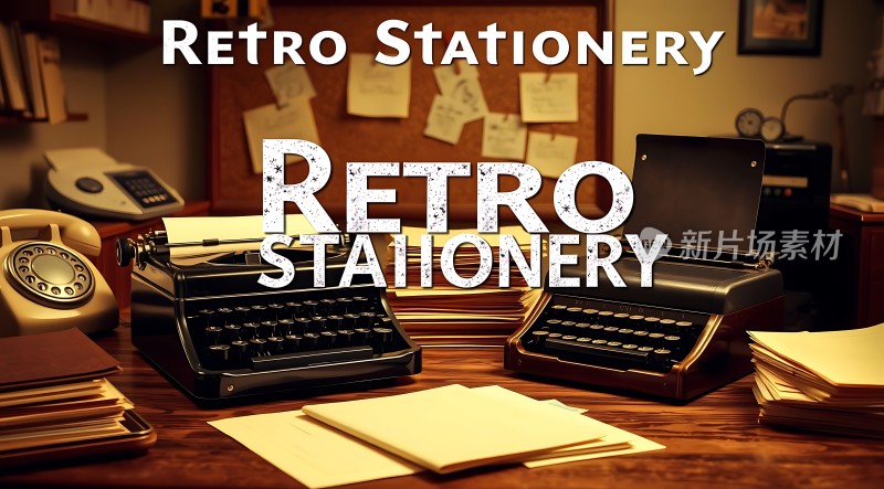 复古文具经典办公场景