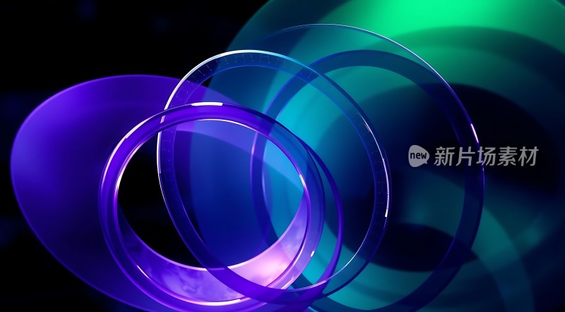 新片场素材炫彩玻璃环