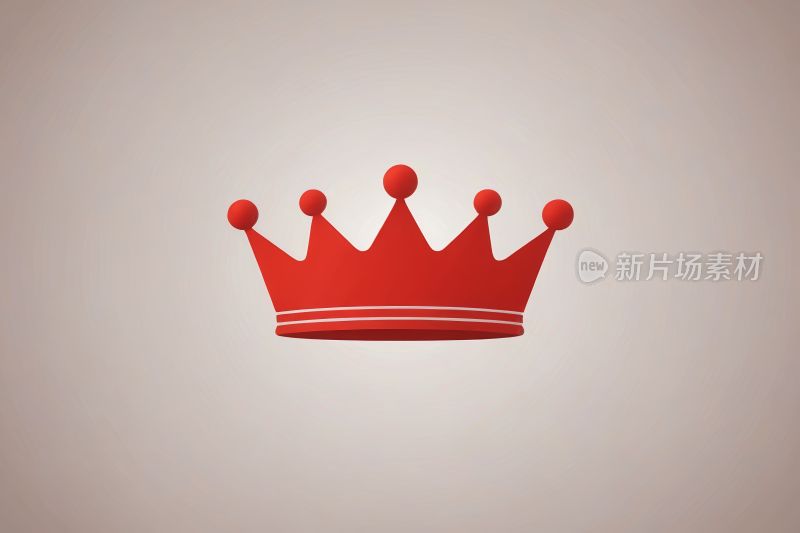 浅灰色背景上有三个红色球的王冠高清图片