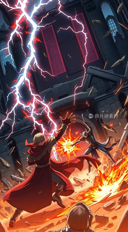 魔法对决闪电与火焰