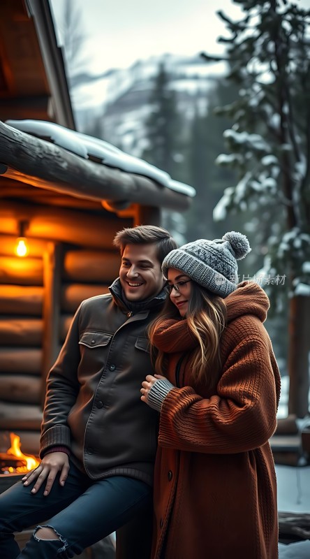 雪地里的温馨时刻