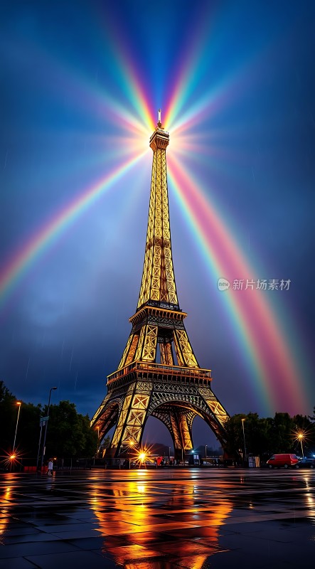 埃菲尔铁塔下的彩虹之梦