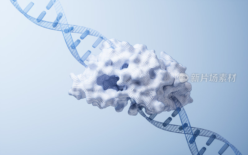 生物科技概念DNA基因3D渲染