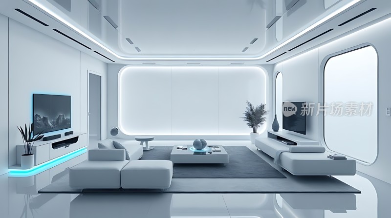 未来主义家居设计白色简约风格与现代科技感并存