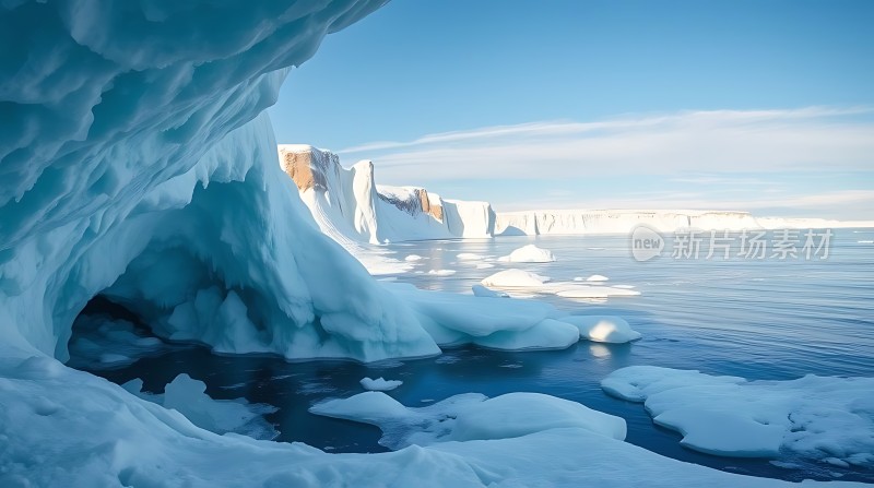 冰封极地雪原孤寂