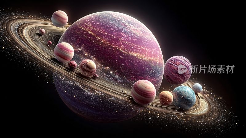 梦幻绚丽的行星宇宙场景
