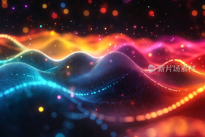 绚丽多彩的光波背景图