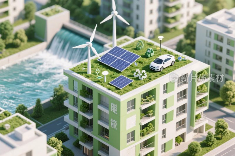 生态环保建筑插画
