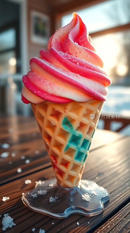 彩色冰淇淋甜筒