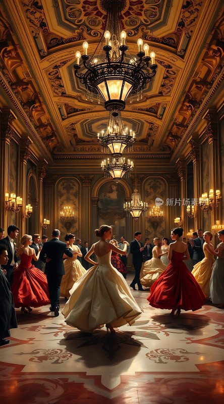 华丽舞会上的优雅舞者